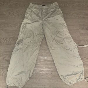 Zara Unisex  Cargo Parachute Lightweight Casual Khaki Pants| Beige |Size S